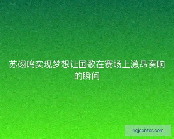苏翊鸣实现梦想让国歌在赛场上激昂奏响的瞬间 苏翊鸣实现梦想让国歌在赛场上激昂奏响的瞬间